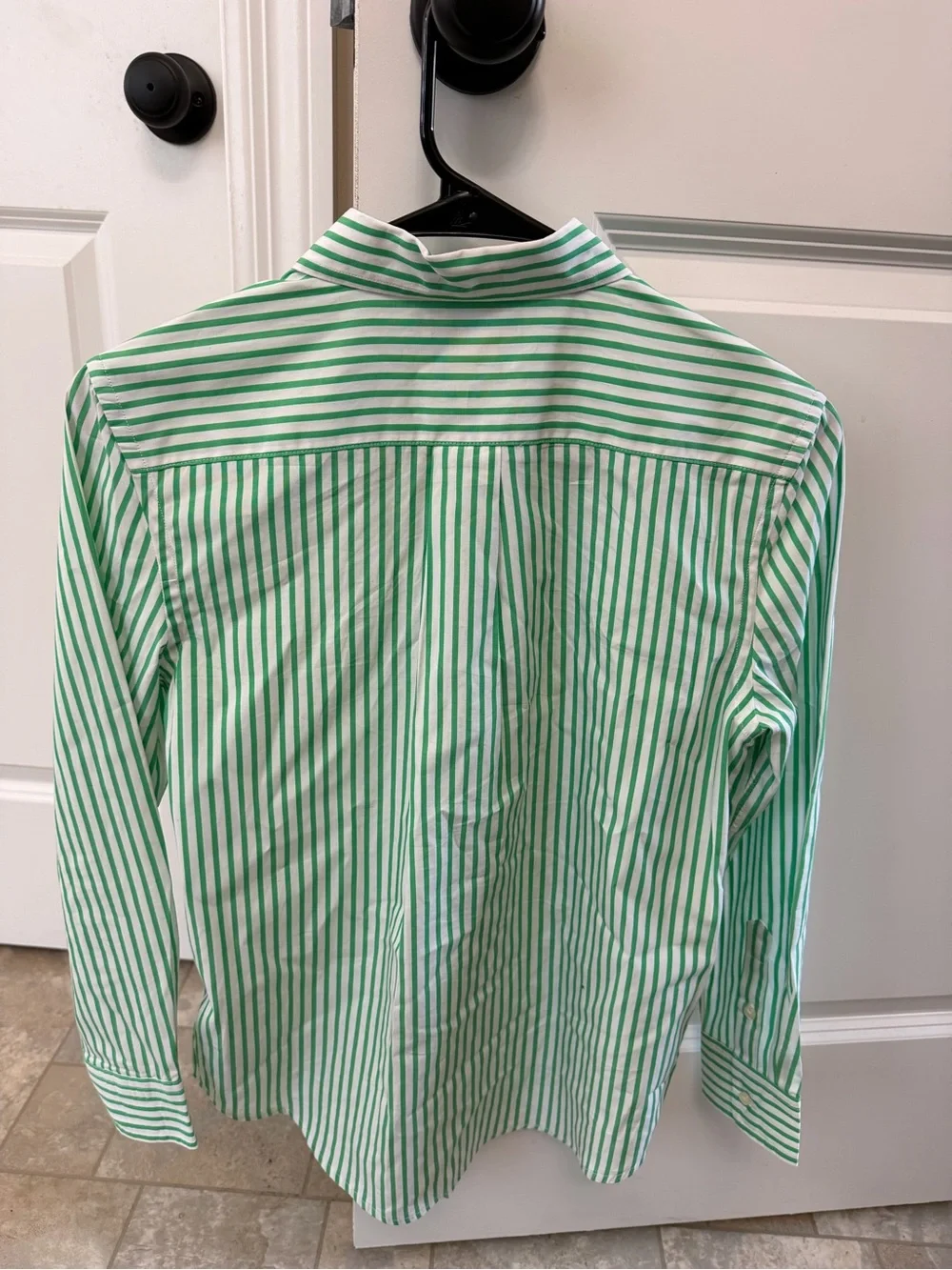 Ralph Lauren Green & White Striped Button-Down Shirt